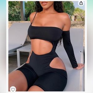 Black cut out romper